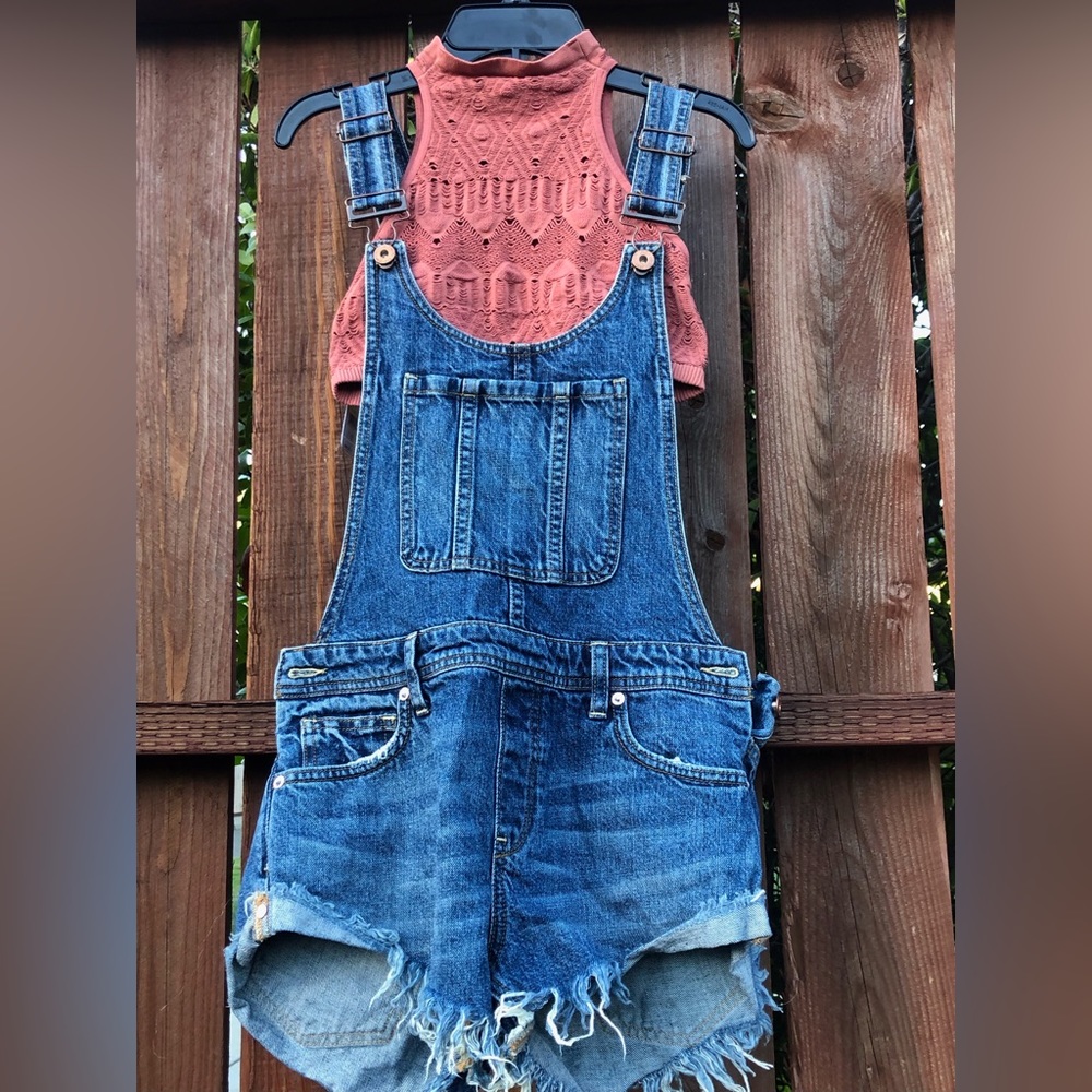 Free People Overall Shorts